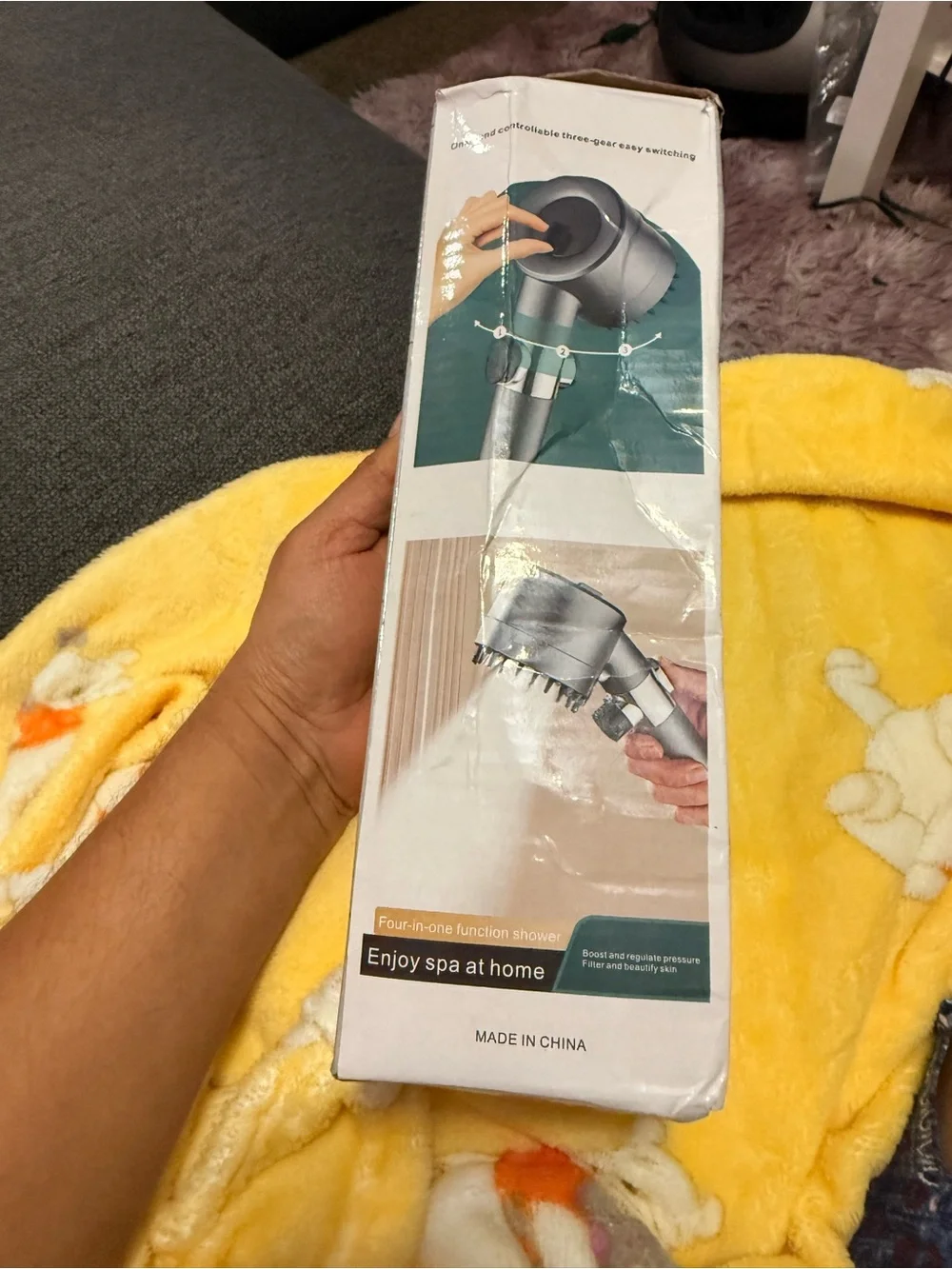 Handheld Turbocharged Shower Head in Silver
